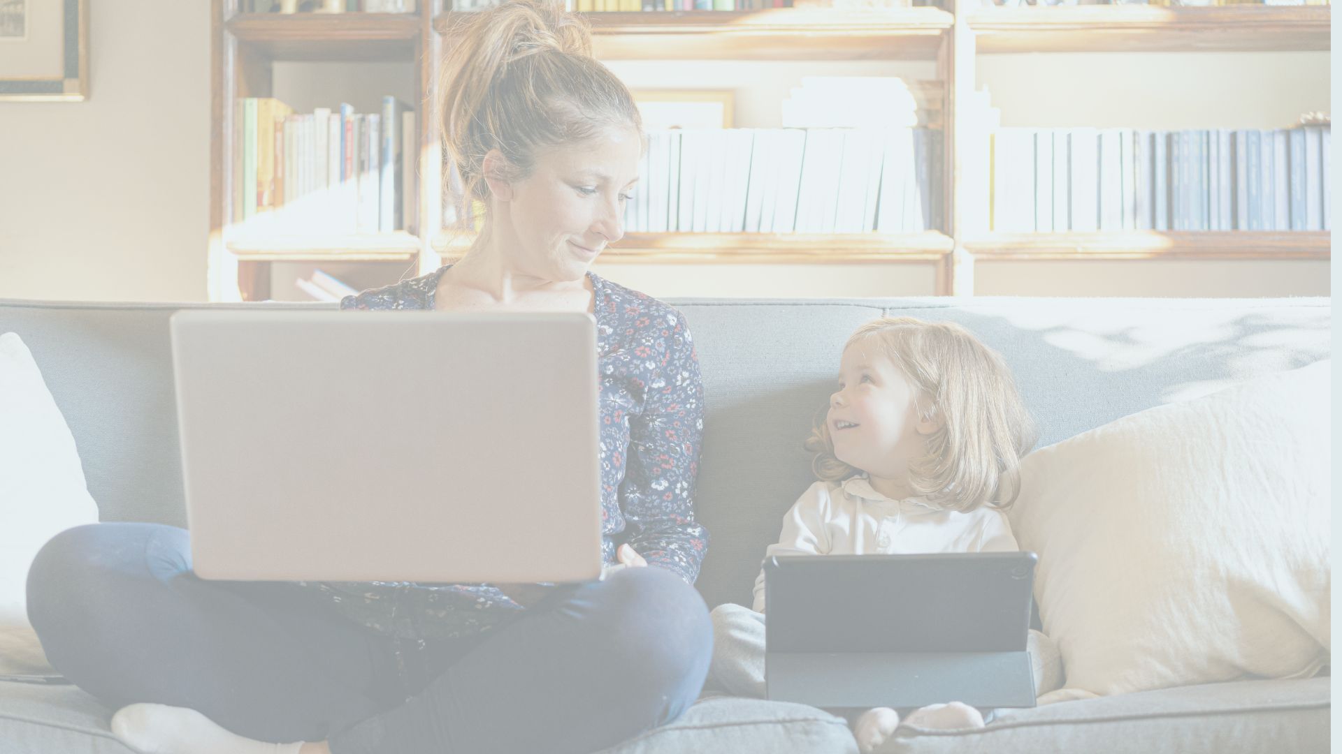 Mum working from home Mum working from home fade
