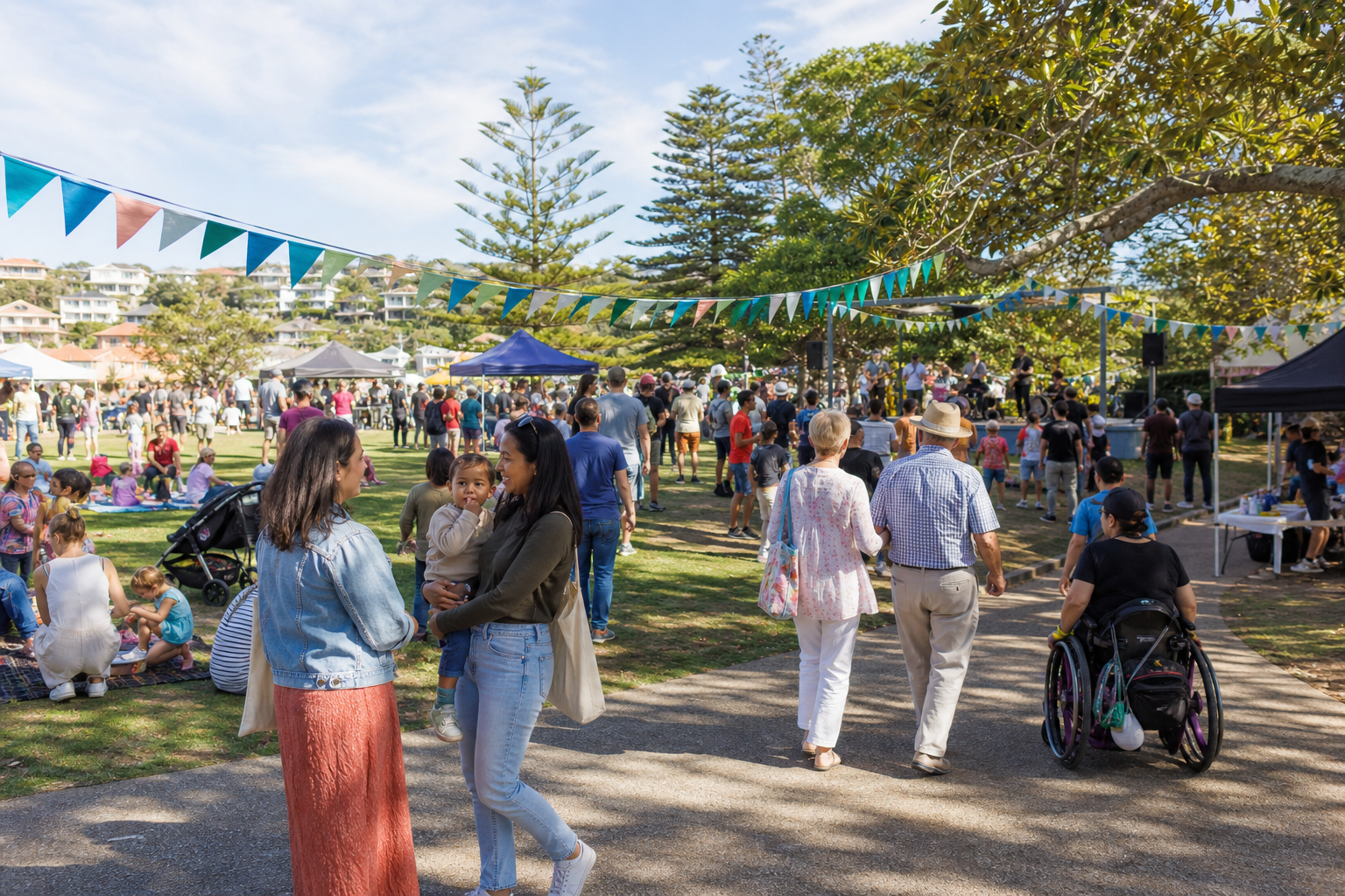 Families enjoying a council community event in Sydney's Eastern Suburbs