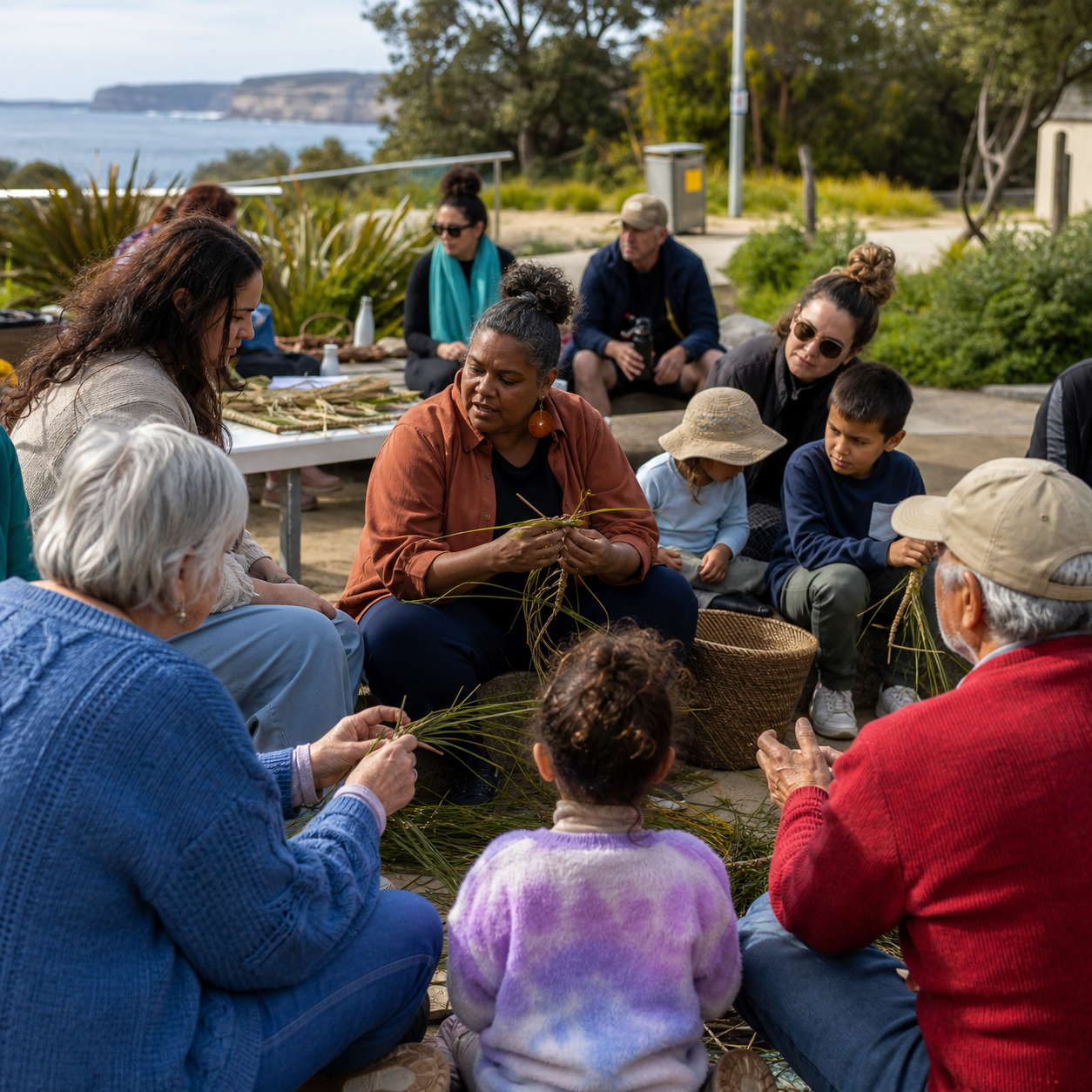Community members participating in a respectful local cultural program