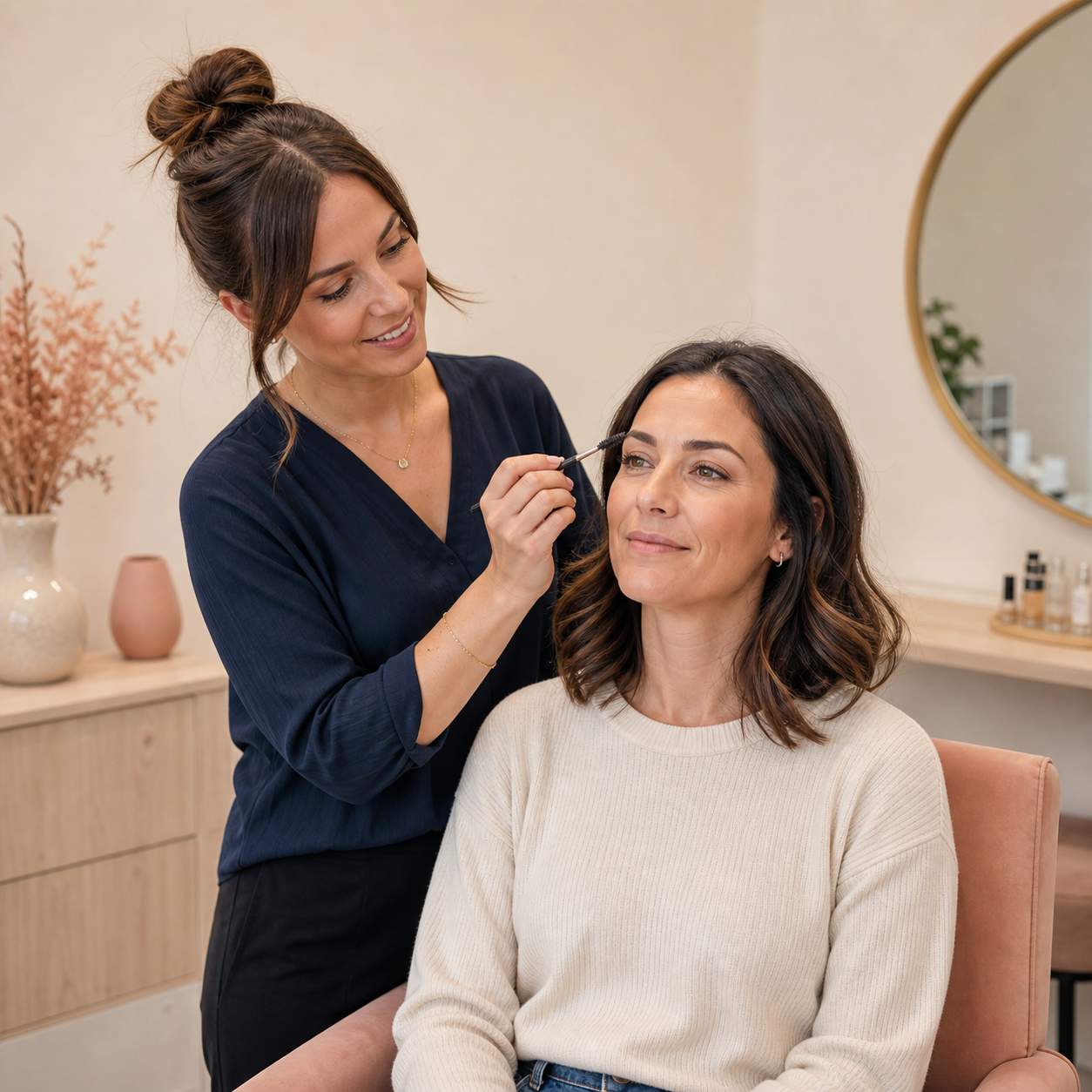 Local beauty therapist providing a professional brow service