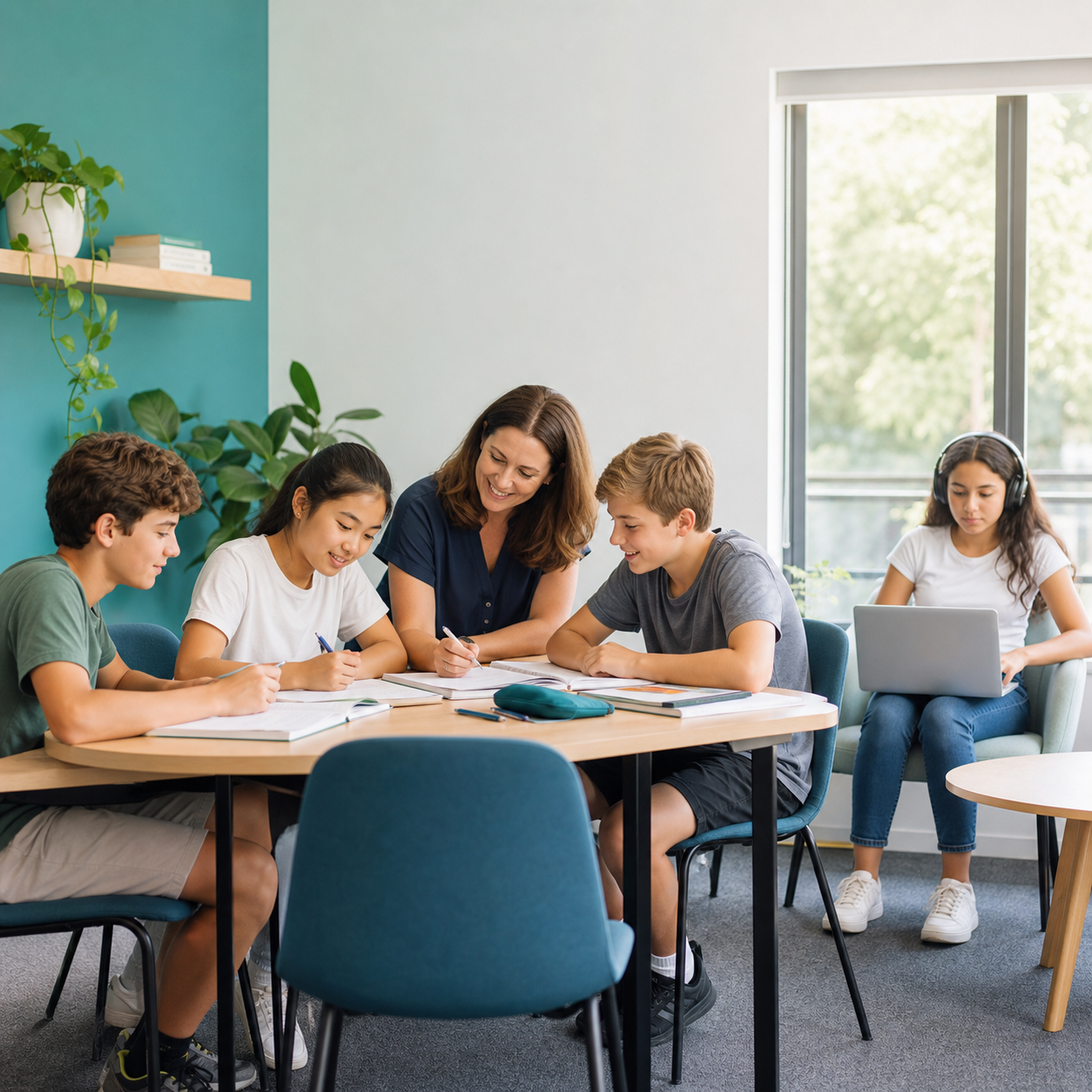 Local students learning through a flexible small-group tutoring program