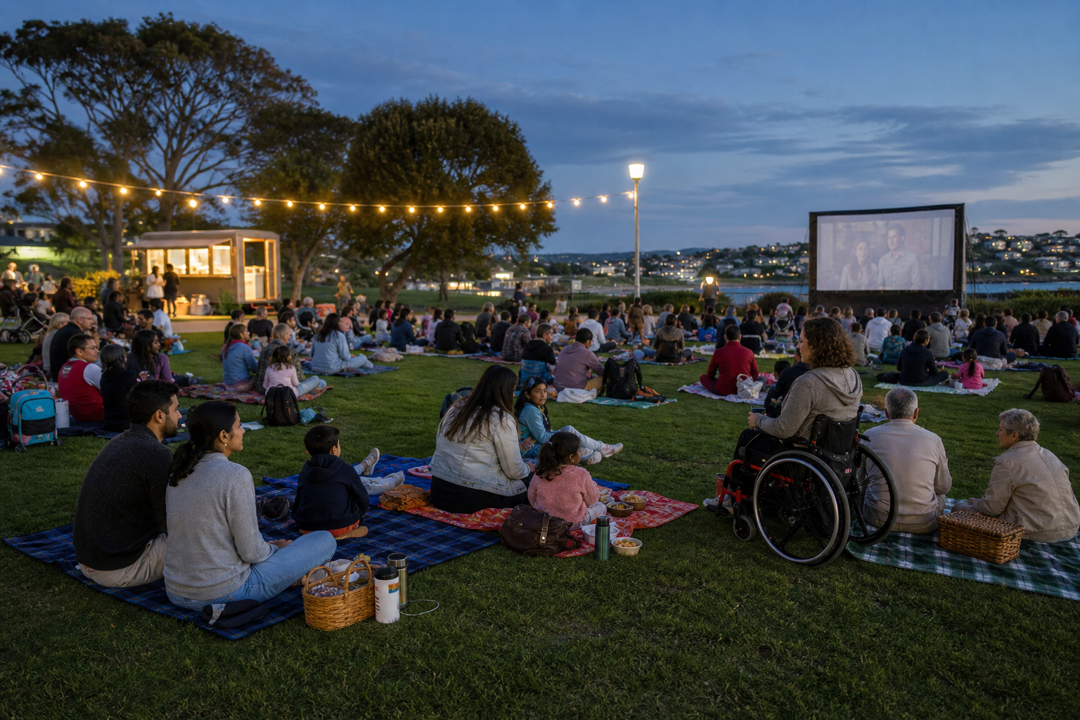 A broad local audience enjoying an outdoor community event in Sydney's Eastern Suburbs