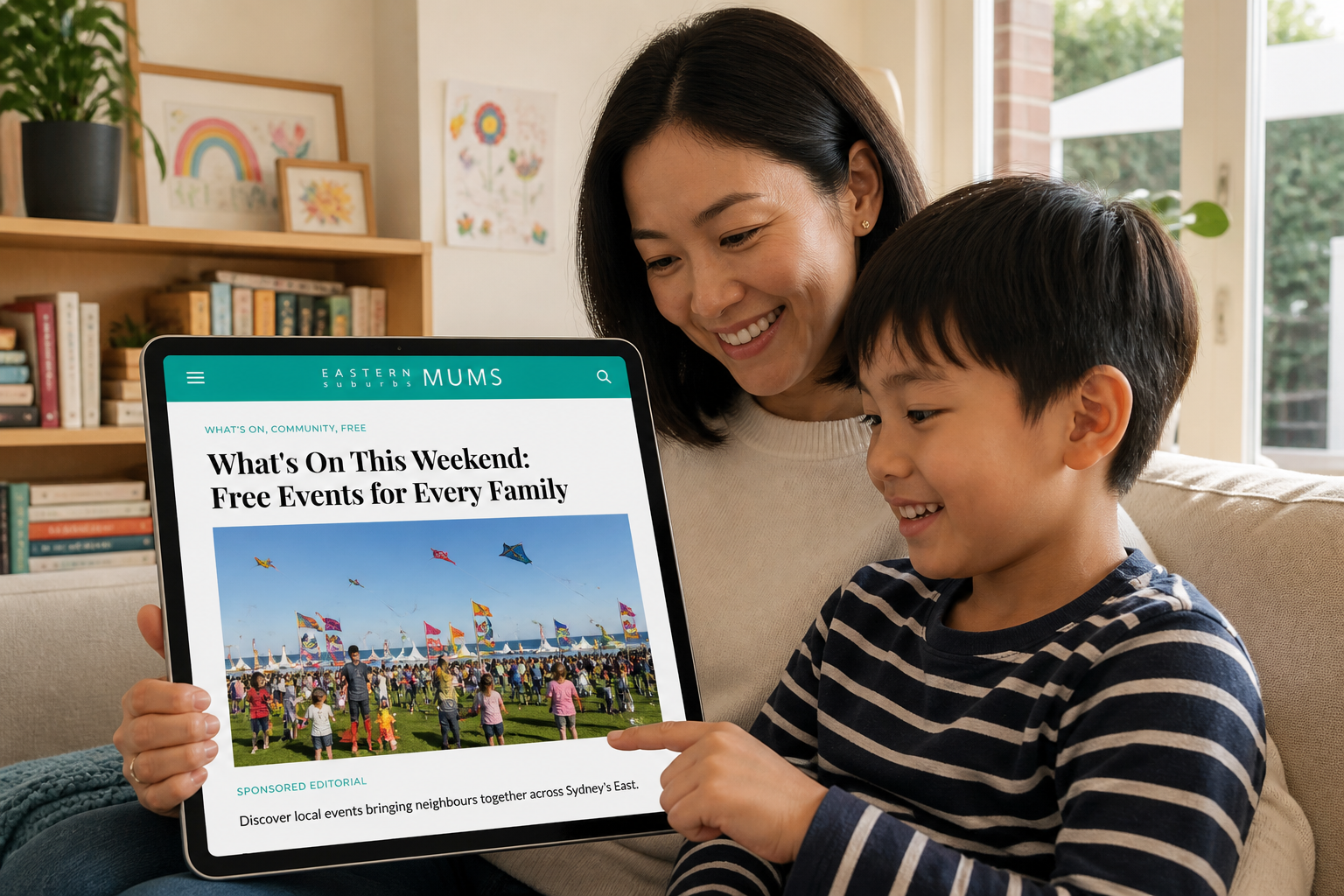 Sponsored Eastern Suburbs Mums editorial promoting a local community event