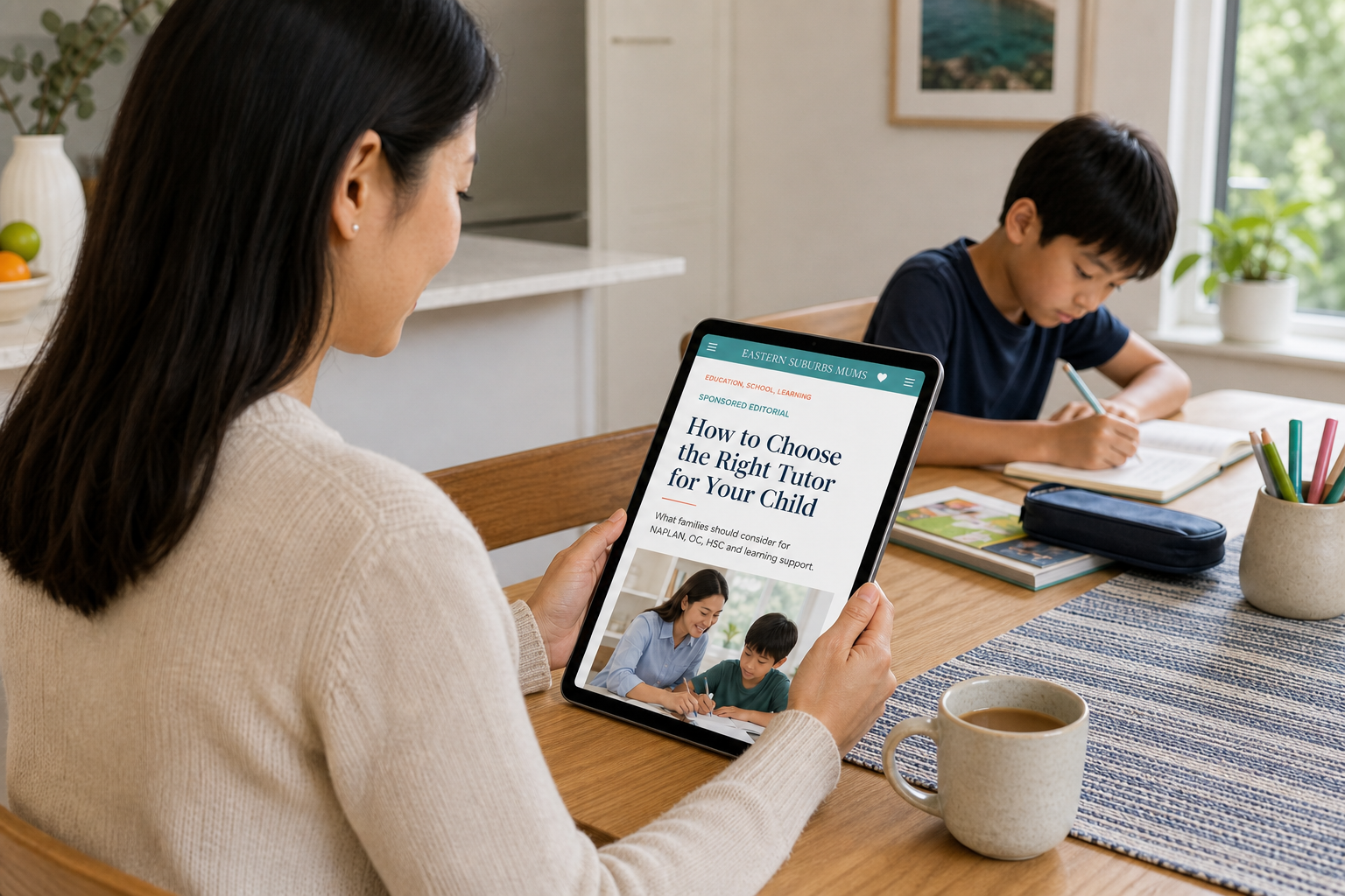 Sponsored Eastern Suburbs Mums editorial explaining how to choose a tutor